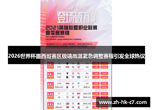 2026世界杯墨西哥赛区极端高温紧急调整赛程引发全球热议